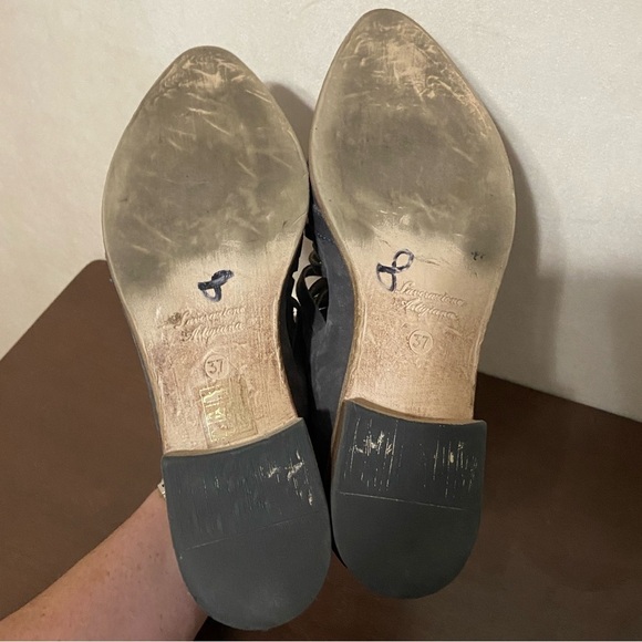 Free People EUC lost valley strappy back zip ankle boot distressed grey size 6.5 - Picture 6 of 8